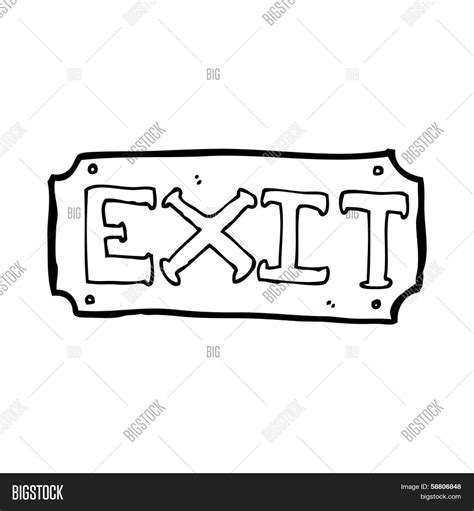 Cartoon Exit Sign Image & Photo (Free Trial) | Bigstock