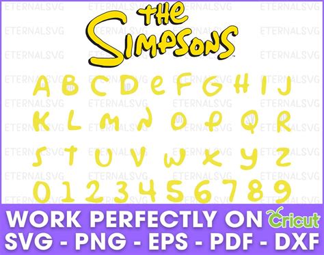 The Simpsons Font SVG Simpsons Alphabet Simpsons Letters - Etsy