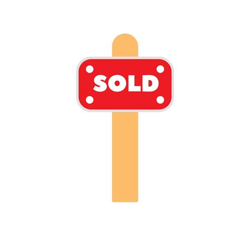 Sold sign for sale. Vector red sign for rent. Vector isolated sign ...