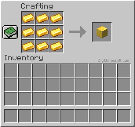 How to make a Block of Gold in Minecraft