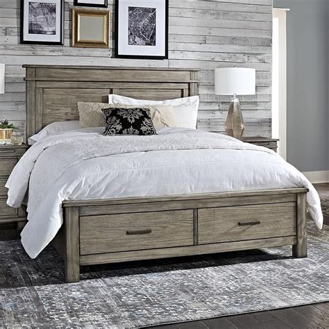 AAmerica Glacier Point Transitional Solid Wood Cal King Storage Bed ...