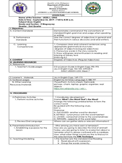 Semi Detailed Lesson Plan In Araling Panlipunan 8 Quarter 3 Images ...