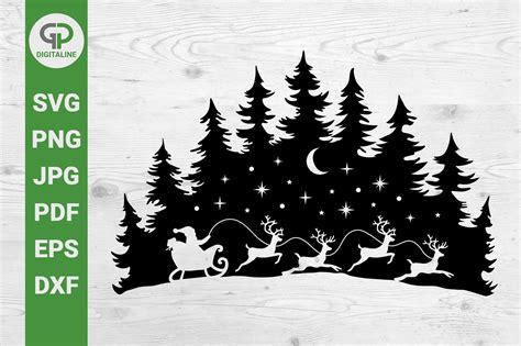 Santa and Reindeer SVG Christmas SVG | Creative Market