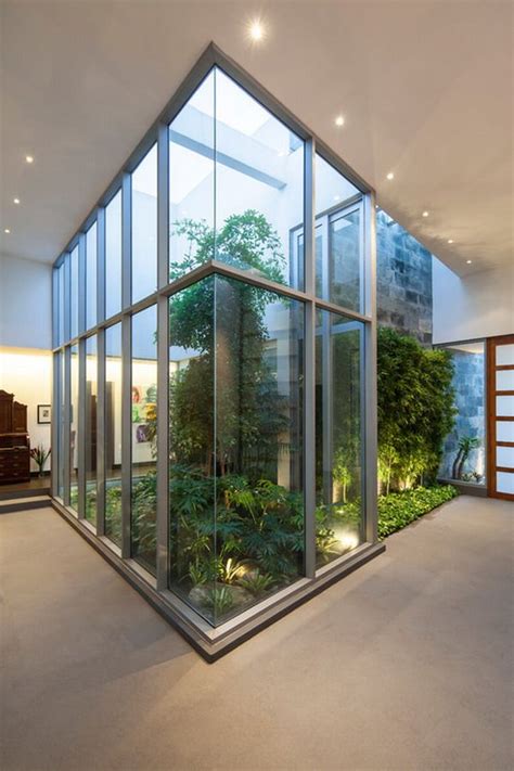 Modern Glass Patio Indoor Garden Design | Interior garden, Garden ...