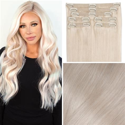 Lightest Blonde Clip In Hair Extensions | Cashmere Hair