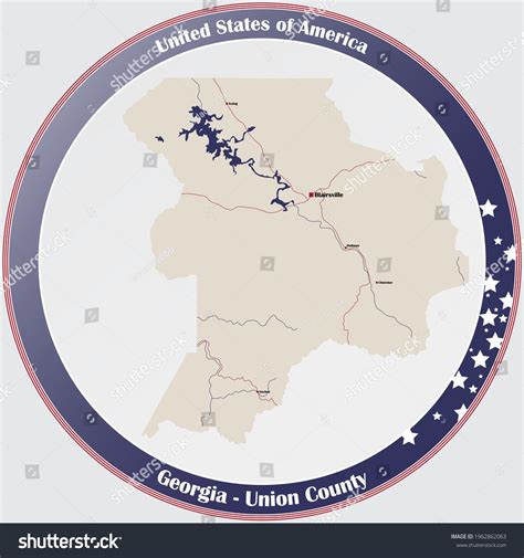 Large Detailed Map Union County Georgia Stock Vector (Royalty Free ...