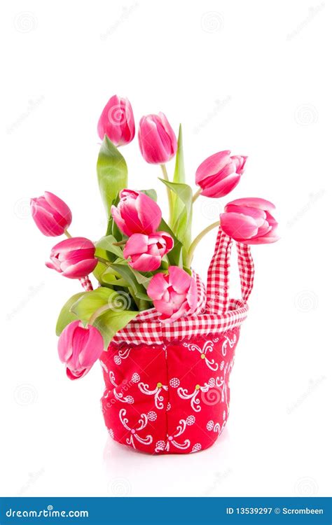 A Bouquet of Dark Pink Tulips Stock Image - Image of pink, decoration ...