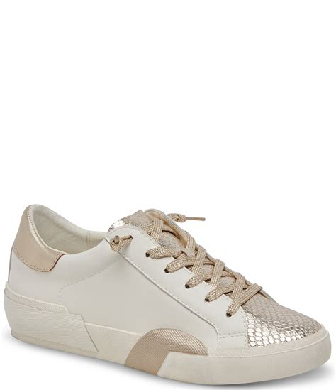 Dolce Vita Zina Leather Snake Embossed Detail Sneakers | Dillard's