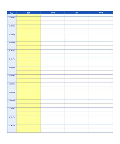 Study Schedule Template Excel