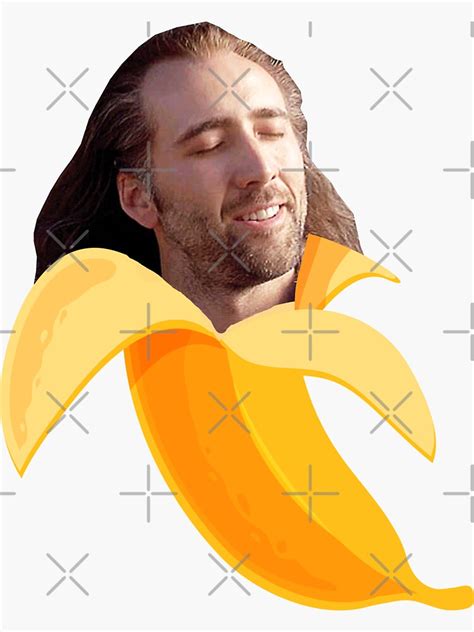 " Nicolas cage in a banana" Sticker for Sale by YaiVargas | Redbubble