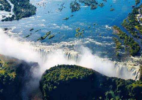 Zambezi River and Victoria Falls Stock Image - Image of destination ...