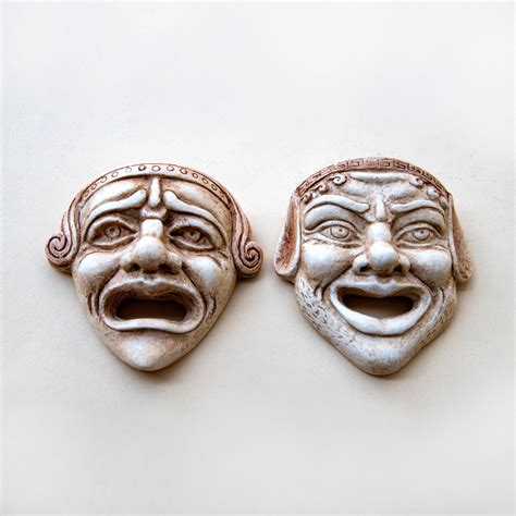 Ancient Greek Drama Theater Masks, Set of 2 Comedy/Tragedy Actors Masks ...