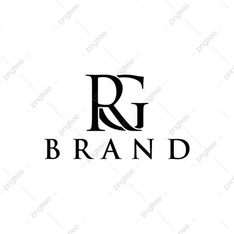 the logo for r & g brand is shown in black and white, on a white background