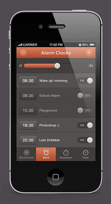 iPhone Alarm Clocks App Design on Behance