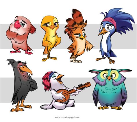 ArtStation - Colorful birds, Hossein Ojaghi | Character design ...