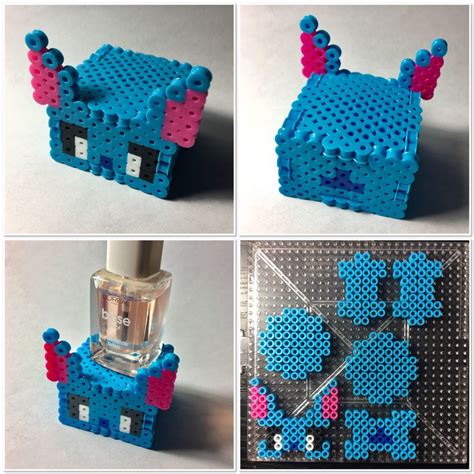 3D Perler Beads, Hama Beads, stitch, 立体拼豆。 | Perler beads designs, Hama ...