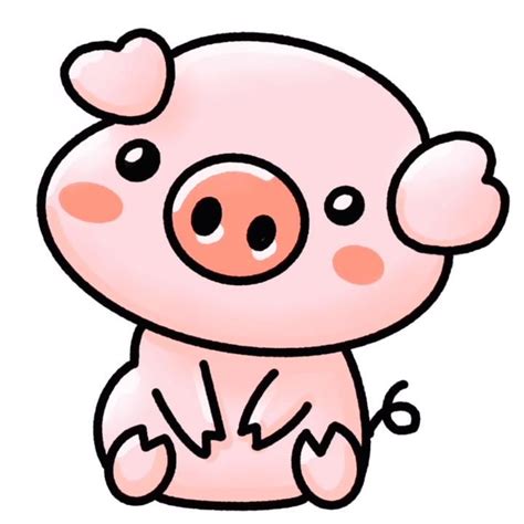 How to draw a cute piggy. [Video] | Cute cartoon drawings, Cute doodle ...