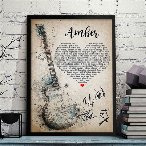 311 Amber Lyrics Poster From Chaos Lyrics Canvas 311 | Etsy