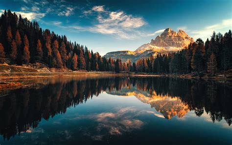 HD wallpaper: Dolomiti Italy Autumn Lago Antorno Landscape Photography ...