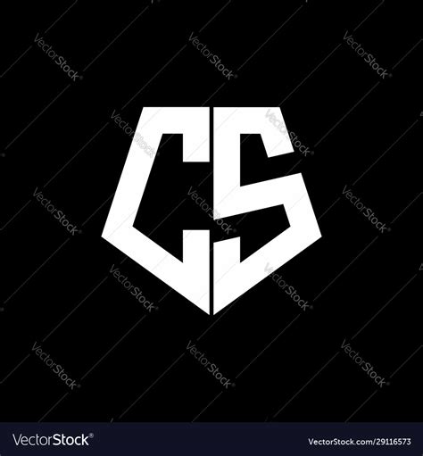 Cs logo monogram with pentagon shape style design Vector Image