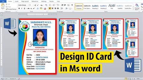 How to Design Identity Card in Ms word | Id Card Design in Microsoft ...