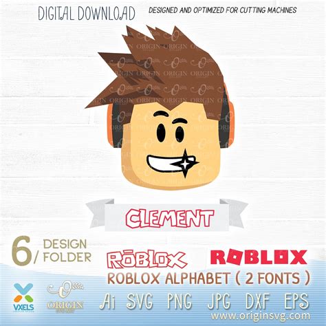 Roblox Head SVG Alphabet Fonts Vector Graphic Roblox Logo Face with ...