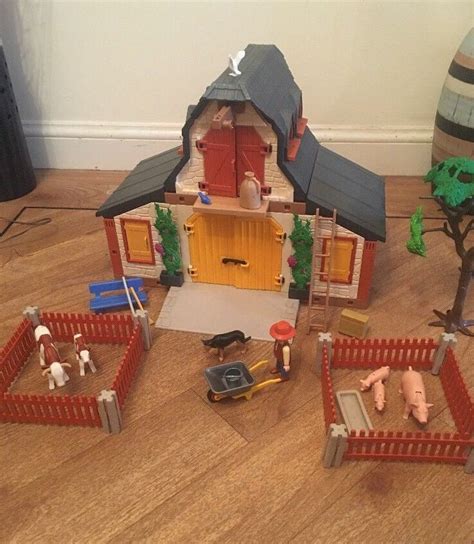 Playmobil Farm 3072 Vintage Set (1999) Barn With Pigs Cows Farmer ...