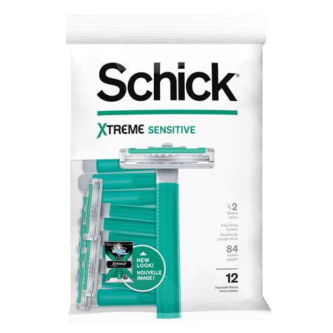 Schick Xtreme 2-Blade Sensitive Men's Disposable Razors, 12 Ct, With ...