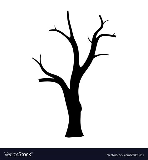 Dry tree silhouette Royalty Free Vector Image - VectorStock