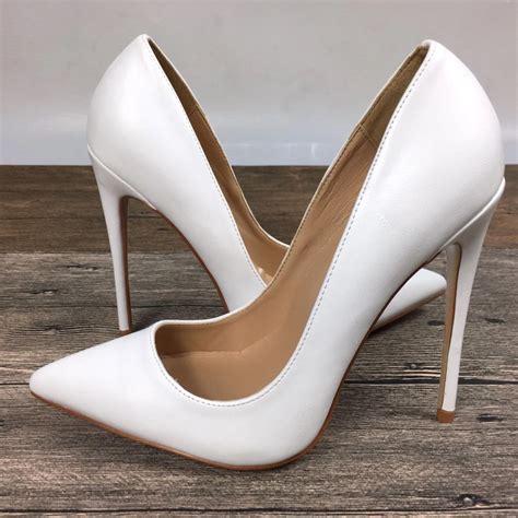 New White women's High Heels Shoes Exclusive Brand Patent Pu Shoes ...