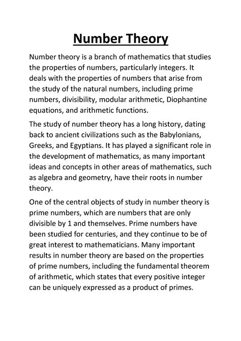 Number Theory 2 - Number Theory Number theory is a branch of ...