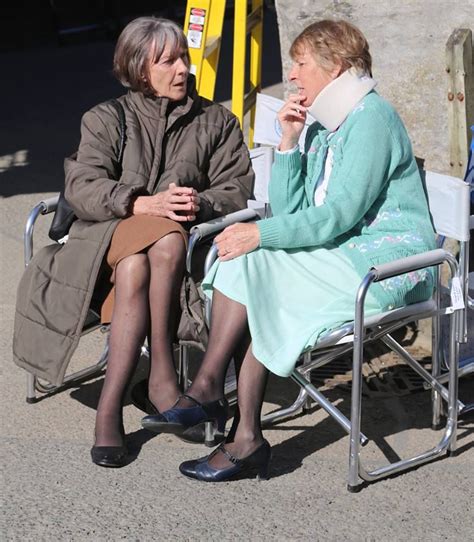 Dame Eileen Atkins and Selina Cadell chat between takes of filming Doc ...