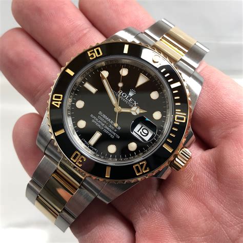 Rolex Submariner 116613 LN Black Two Tone Gold Steel Automatic Ceramic ...