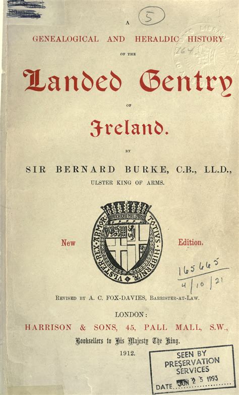 A genealogical and heraldic history of the landed gentry of Ireland ...