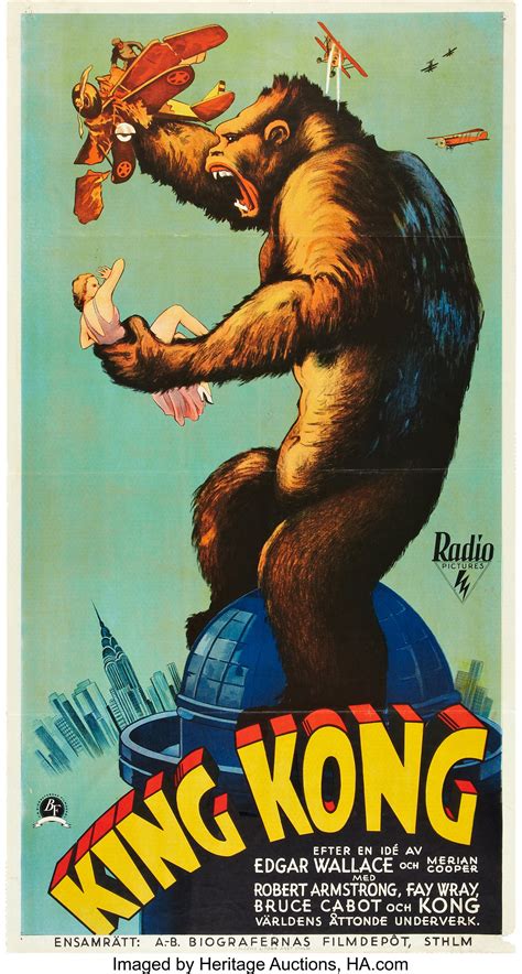 King Kong (RKO, 1933). Swedish Oversized (25.5" X 47").. ... Movie ...