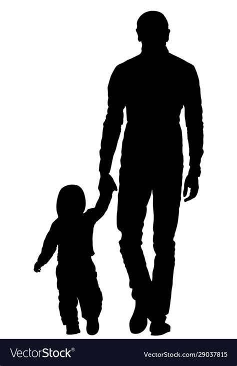 Father Daughter Holding Hands Silhouette