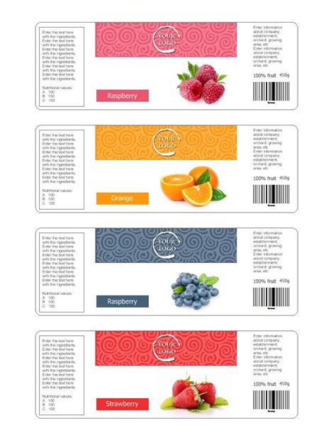 Jam label template free | Etichette alimentari, Idee, Etichette