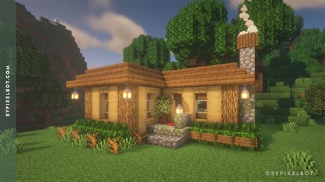 Minecraft: How to Build an Oak Starter House — ByPixelbot