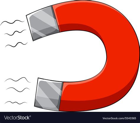 U-shaped magnet with two poles Royalty Free Vector Image