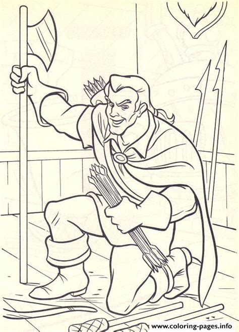 Gaston Ready To Attack Disney Princess 4d7a Coloring page Printable