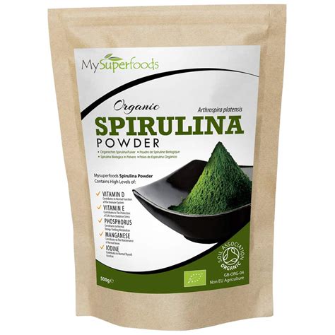 MySuperfoods Organic Spirulina Powder 500g, Natural Vegan Protein ...