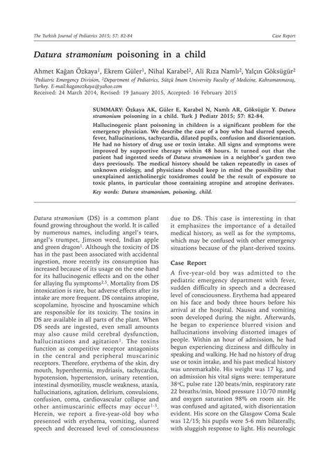 (PDF) Datura stramonium poisoning in a child