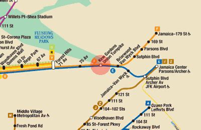 Kew Gardens-Union Turnpike station map - New York subway