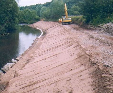 River embankment adjacent to the A484 Gresford, Wales | Grass Concrete ...