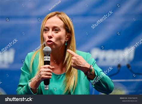 Giorgia Meloni Fratelli Ditalia Political Party Stock Photo 2206756079 ...