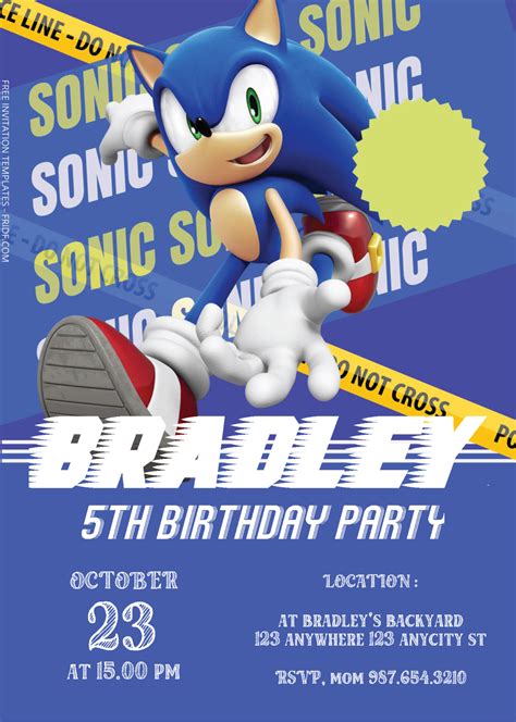 Free Editable PDF - Sonic Birthday Invitation Templates