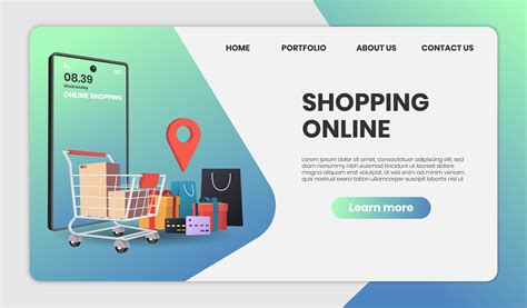 Online shopping with delivery service website template 1183465 Vector ...