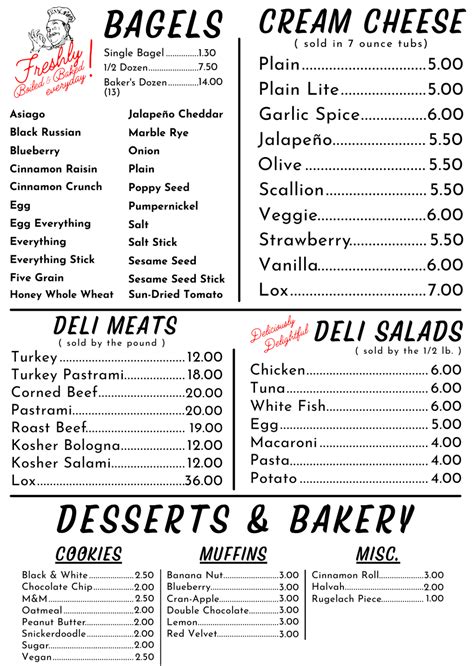 Bexley Menu | Fox's Bagel & Deli