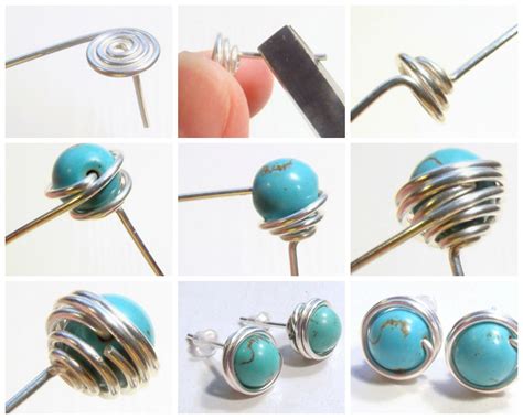 Free DIY: How to Wire Wrapped Bead Stud Earrings! See step by step ...