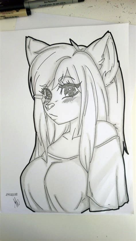 Anime Wolf Girl Drawing